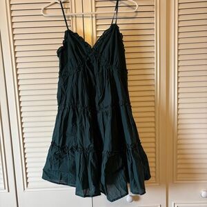 Max + Ash Dark Green Ruffled Sleeveless Dress NWT M